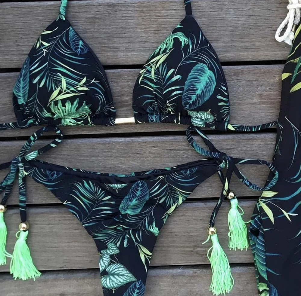 2021 Sexy Bikini Set 2 piece Hot Stamp Sport Swimwear Women Beachwear Push-Up Padded Swimsuit Bodysuit Exquisite Bather