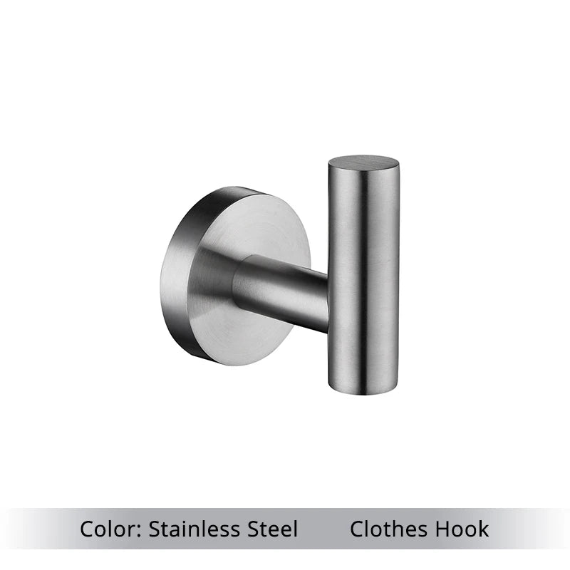 Bathroom Accessories Hardware Set Kit Towel Bar Wall Mount Matt Black Toilet Paper Holder Hand Robe Hook Hanger Stainless Steel