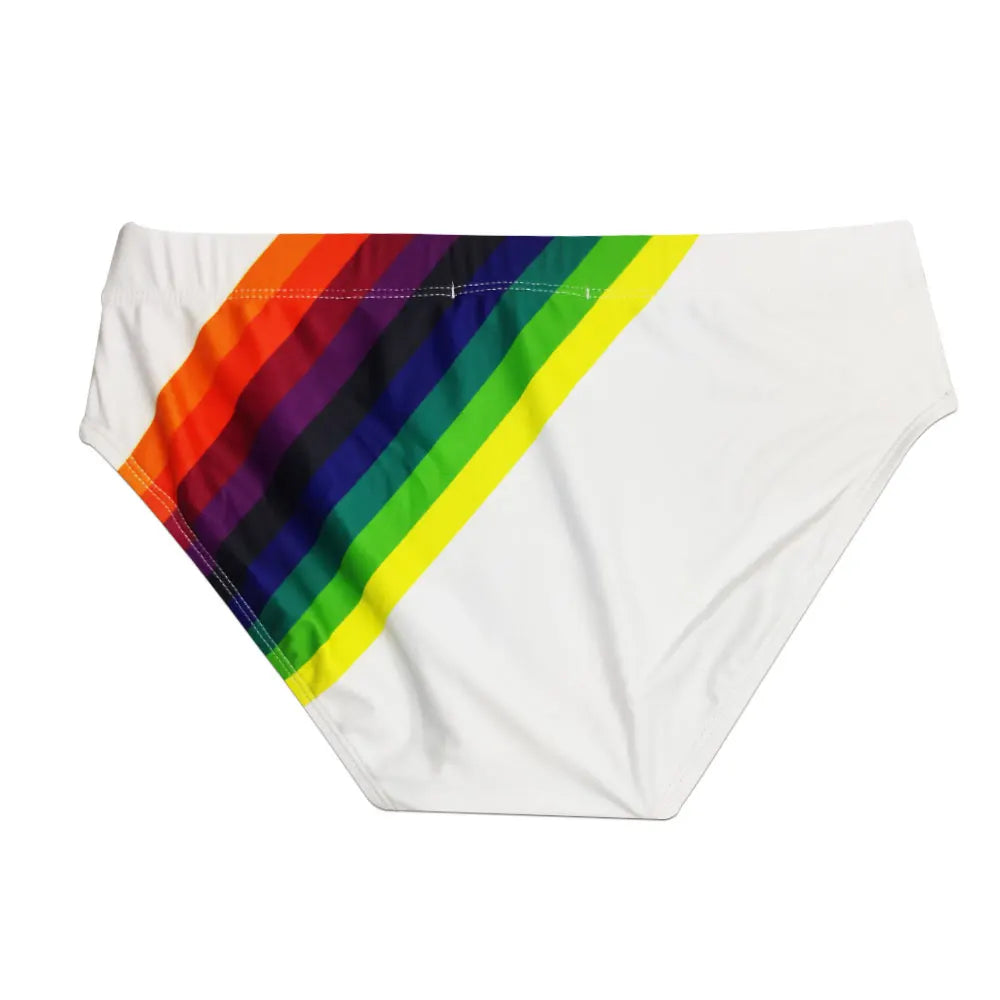 Men's Swim suit Wear Briefs Swimming Push-Up Sexy Bikini Swimsuit Beach Short rainBow Surfing trunks men bathing suit  swimwear