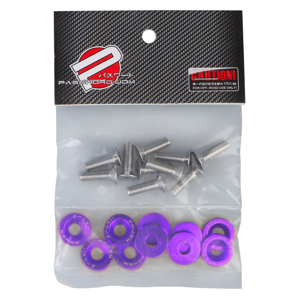 Universal 10PCS M6 Car Styling Modification JDM Sticker Stickers Password Fender Washer License Plate Bolts Auto Accessories