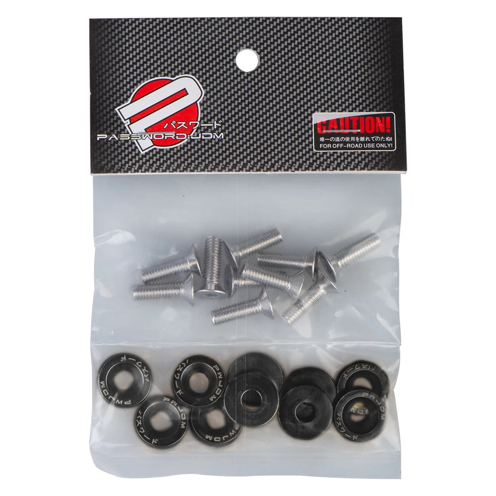 Universal 10PCS M6 Car Styling Modification JDM Sticker Stickers Password Fender Washer License Plate Bolts Auto Accessories