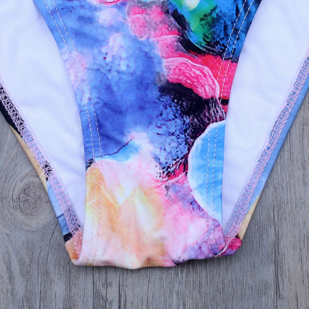 Melphieer Two-piece women brazilian bikini set snake summer push up swimwear bathing swim suits string halter swimsuit XL XXL