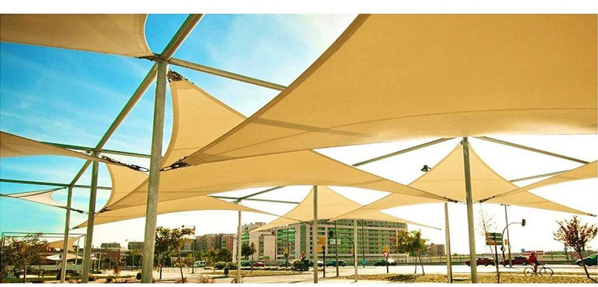 5x5x5/2x2x2M Waterproof Sun Shelter Triangle Sunshade Protection Outdoor Canopy Garden Patio Pool Shade Sail Awning Shade Cloth