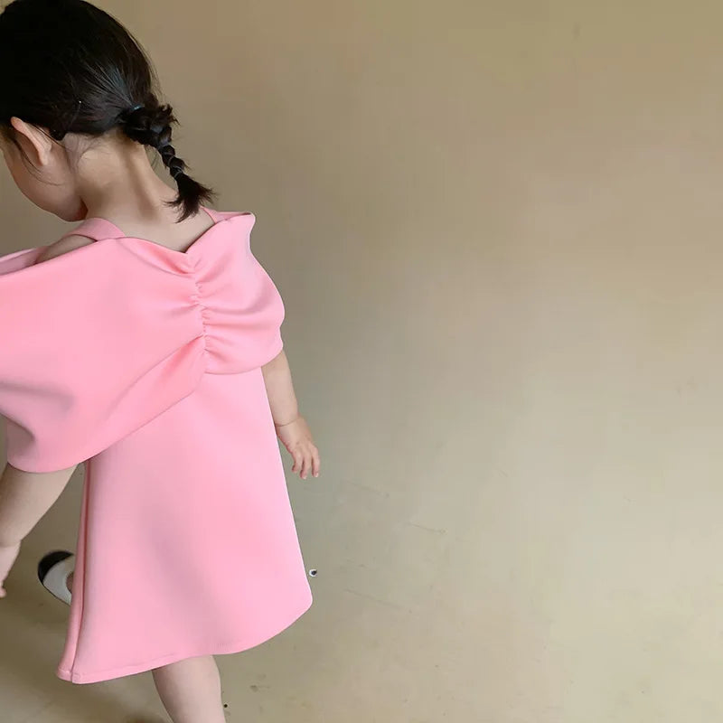 Summer Dresses For Girls Children Clothing Bow Suspender Dress 2021 Summer New Girls Air Cotton Princess Dress Children 1-7Y
