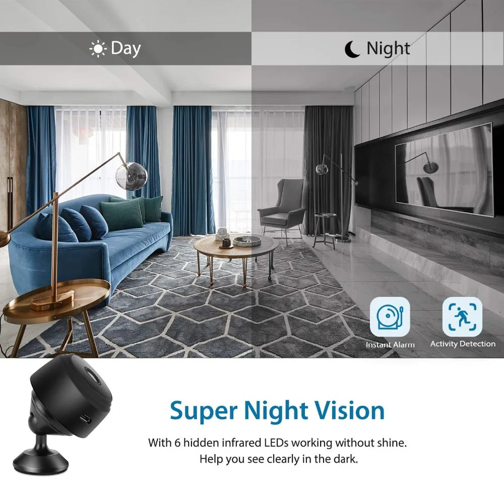 Micro Home Wireless Mini Security Surveillance with Wifi IP Camara Night vision Sensor Infrared CMOS 2MP Telefon Alarm Camera