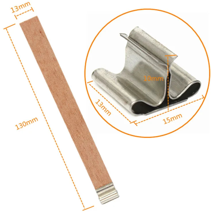 30pcs Wooden Candle Wicks Candle Making Set Wicks with Clip Base  Naturally Smokeless Wood Core for DIY Candle Jar Making Tools