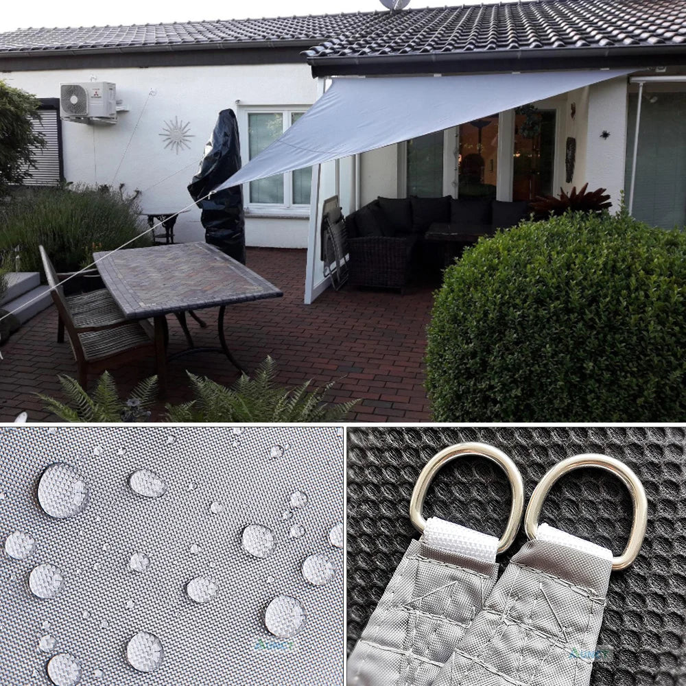 5x5x5/2x2x2M Waterproof Sun Shelter Triangle Sunshade Protection Outdoor Canopy Garden Patio Pool Shade Sail Awning Shade Cloth