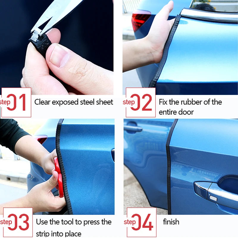 SEAMETAL Car Door Edge Scratch Protector 10M Sealing Strip Guard Trim Automobile Door Stickers Decoration Protector Accessories