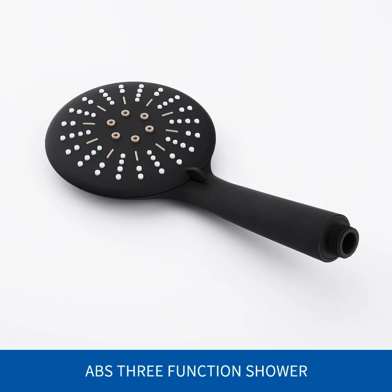 Adjustable 3 Function Black Shower Riser Slide Bar with Hand Held Shower & Hose Wall Mount Shower Sliding Bar Set