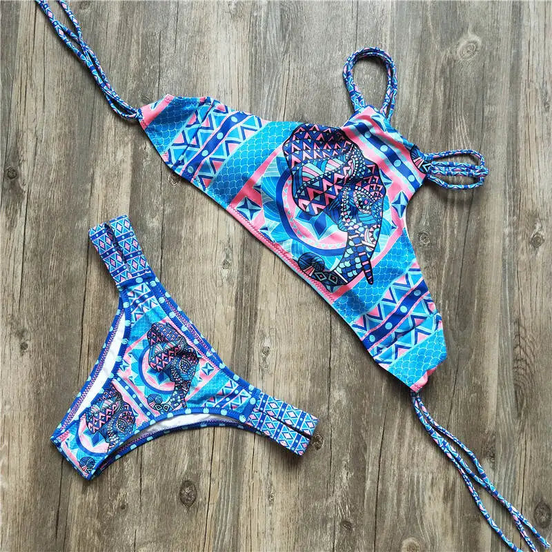 Melphieer High Neck Tank Crop Top Bikini Crochet Bikinis Set Swimwear Women Swimsuit Female Beachwear 2025 Monokini Bathing Suit