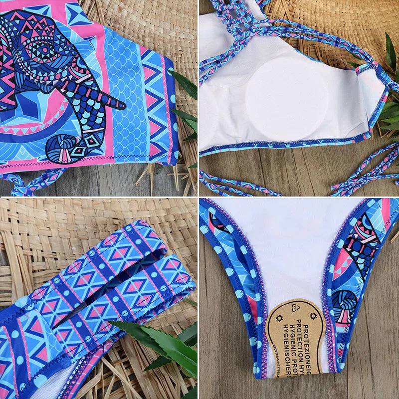 Melphieer High Neck Tank Crop Top Bikini Crochet Bikinis Set Swimwear Women Swimsuit Female Beachwear 2025 Monokini Bathing Suit