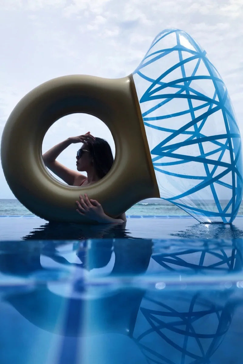 Giant Diamond Ring Design Inflatable Floating Row Pool Lounge Adult Pool Float Mattres Swimming Circle Water Pool Toys