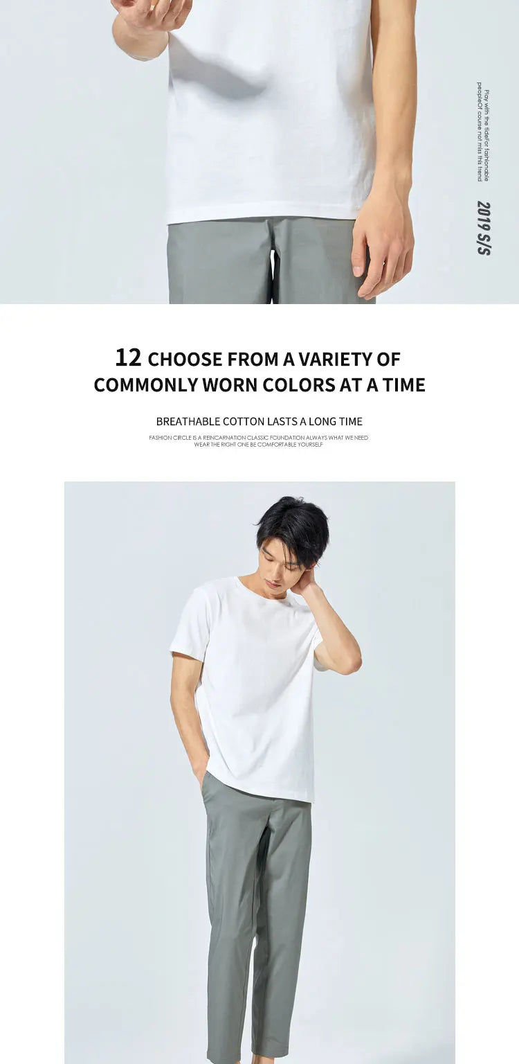 Semir Summer Cotton T Shirts Men 2025 Simple O Neck Stretch Solid New Tops Clothing Casual Tshirt Man Streetwear Cool Tee Shirts