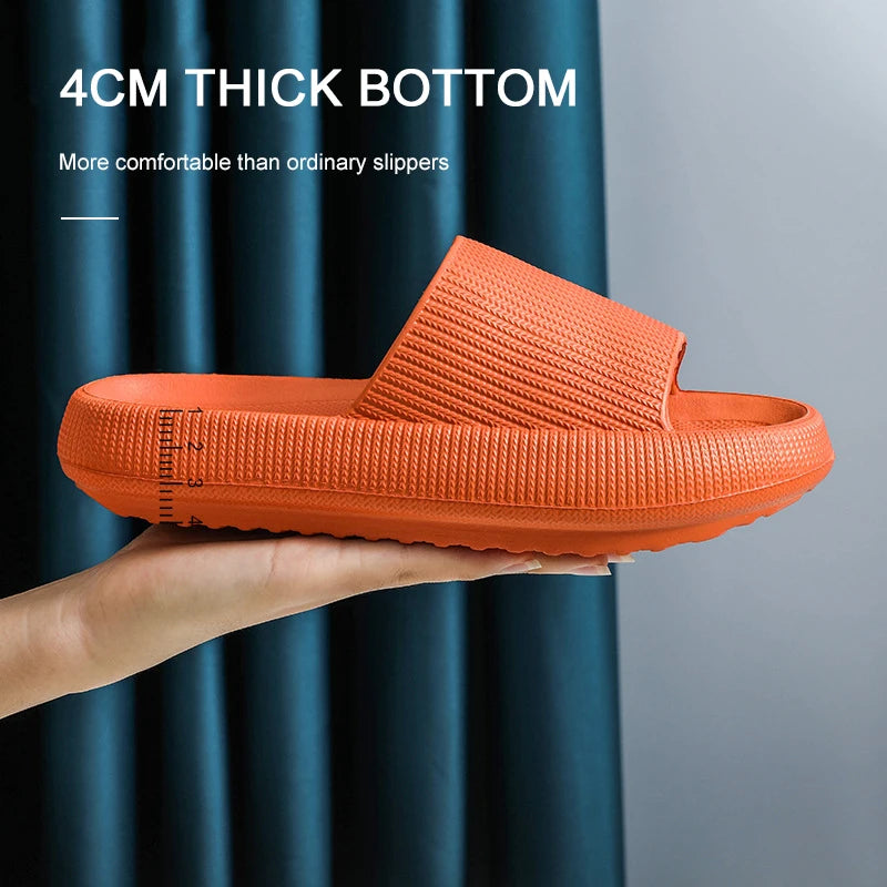 Women Thick Platform Cloud Slippers Indoor Home Eva Soft Sole Pillow Slides Sandals Woman 2025 Summer Non Slip Beach Flip Flops
