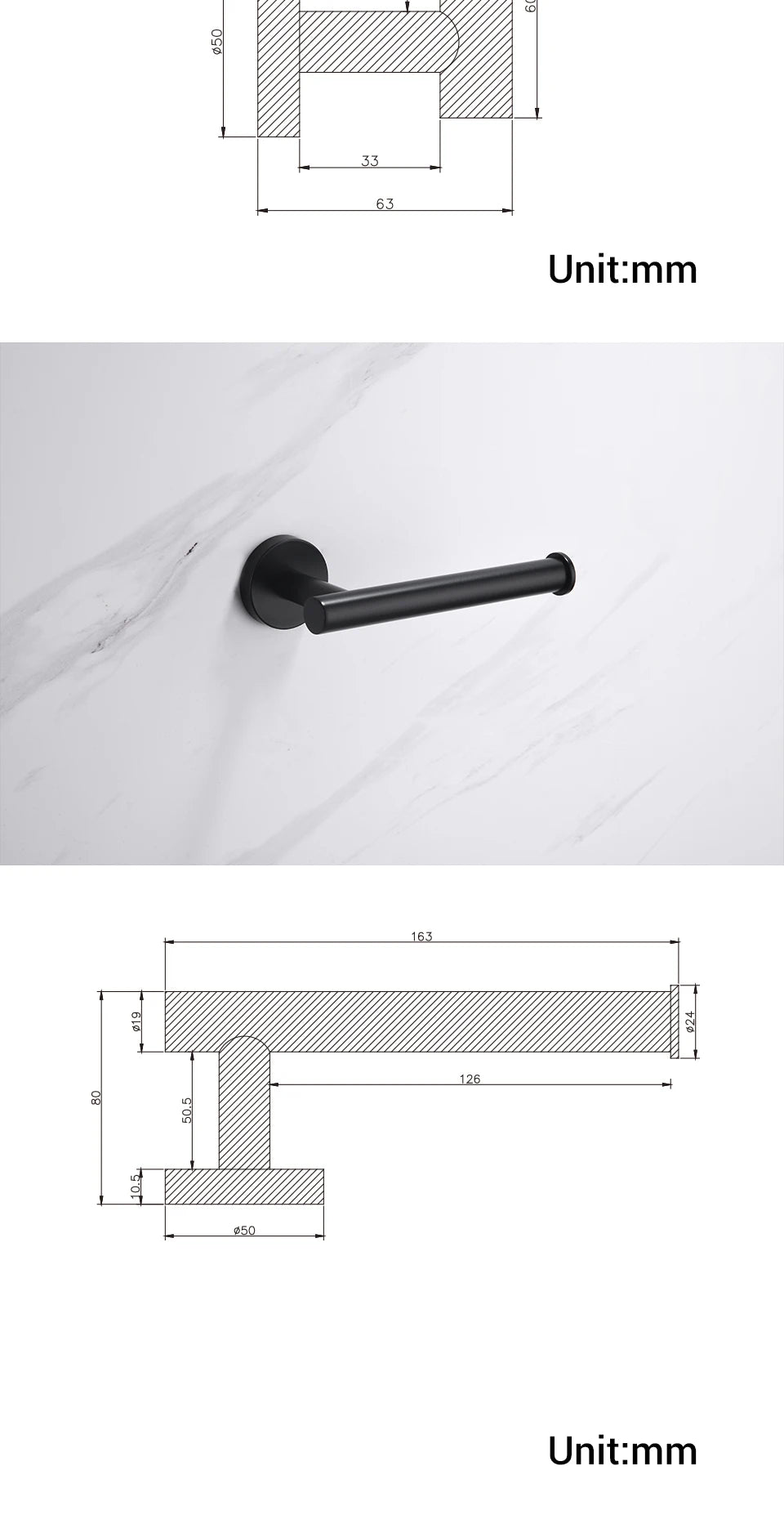 Bathroom Accessories Hardware Set Kit Towel Bar Wall Mount Matt Black Toilet Paper Holder Hand Robe Hook Hanger Stainless Steel
