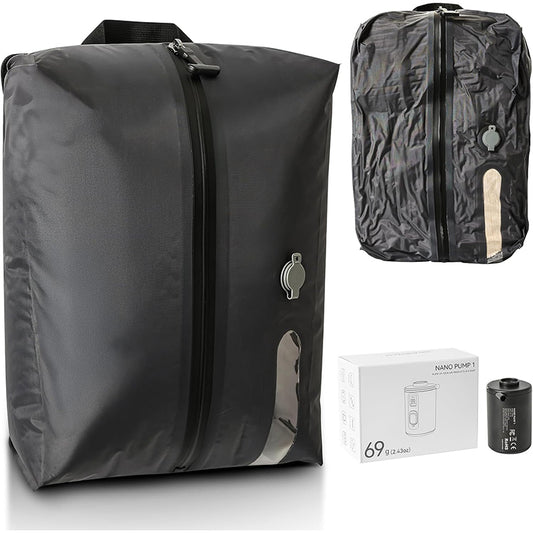 Pack 15 Bolsas de Vacío para Viaje con Bomba USB Eléctrica - Ahorro de Espacio 80%
