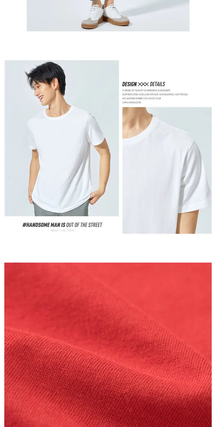 Semir Summer Cotton T Shirts Men 2025 Simple O Neck Stretch Solid New Tops Clothing Casual Tshirt Man Streetwear Cool Tee Shirts