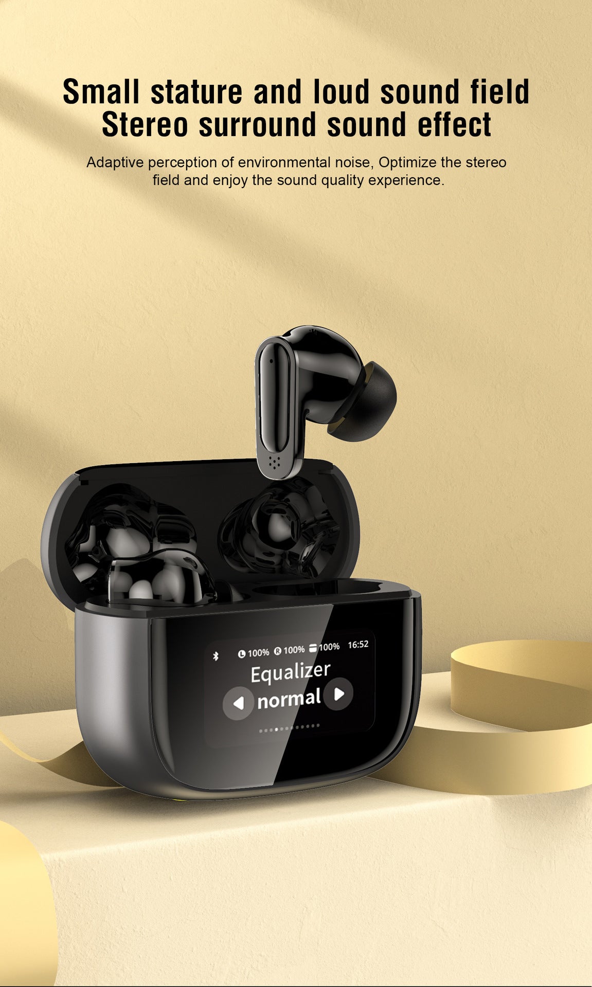 BOSECXT Ultra V11 Smart Touch Multi functional Large Screen TWS Wireless ANC Noise Cancelling Earbuds Enc Heavy Bass Earbuds
