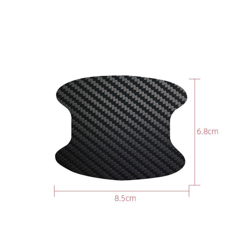 4 Pieces of Car Door Handle Protective Film, Carbon Fiber Stickers, Scratch Resistant Covers, Exterior Accessories,