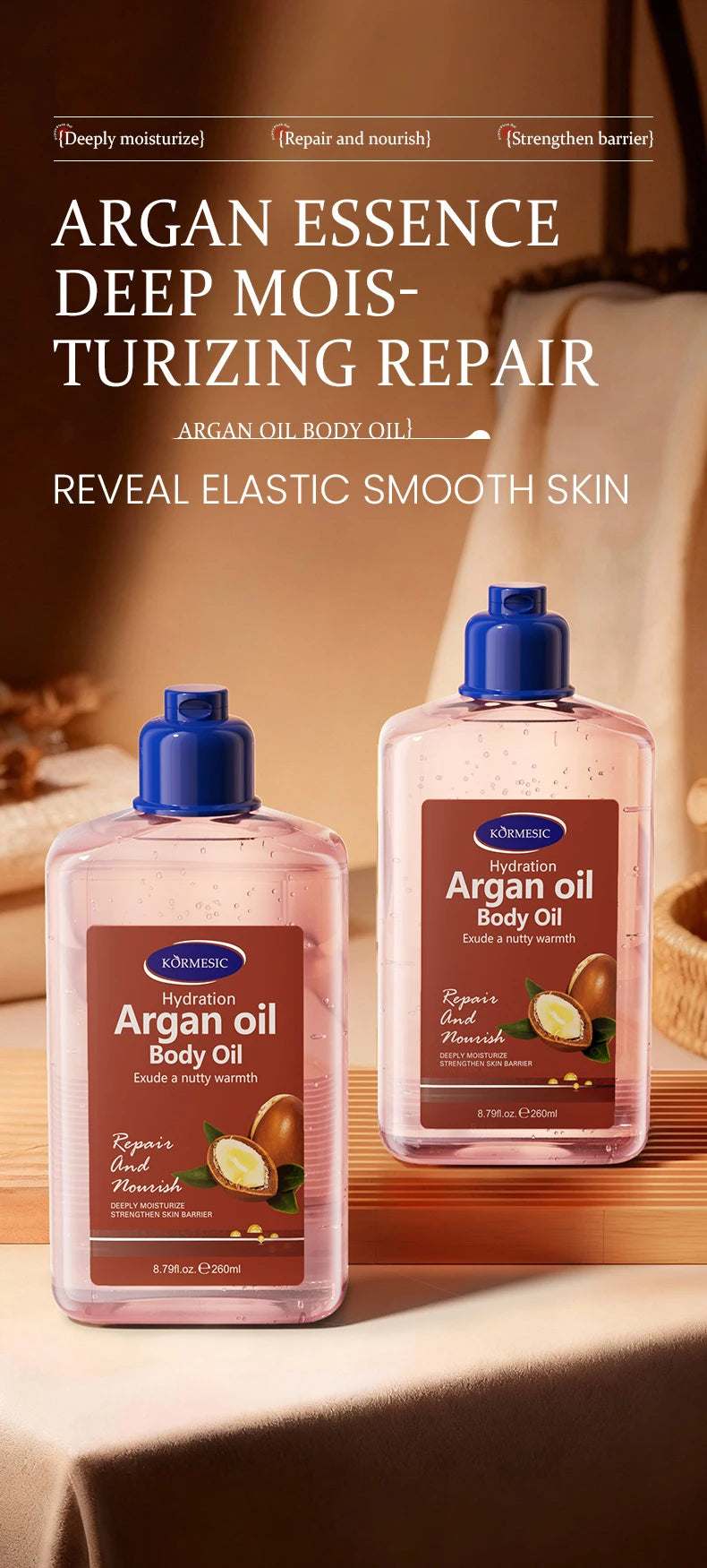 260ml Moisturizing Body Oil Brightens Skin Suitable For All Skin Types Nourishes Moisturizes Skin Enhances Smoothness Skin Care
