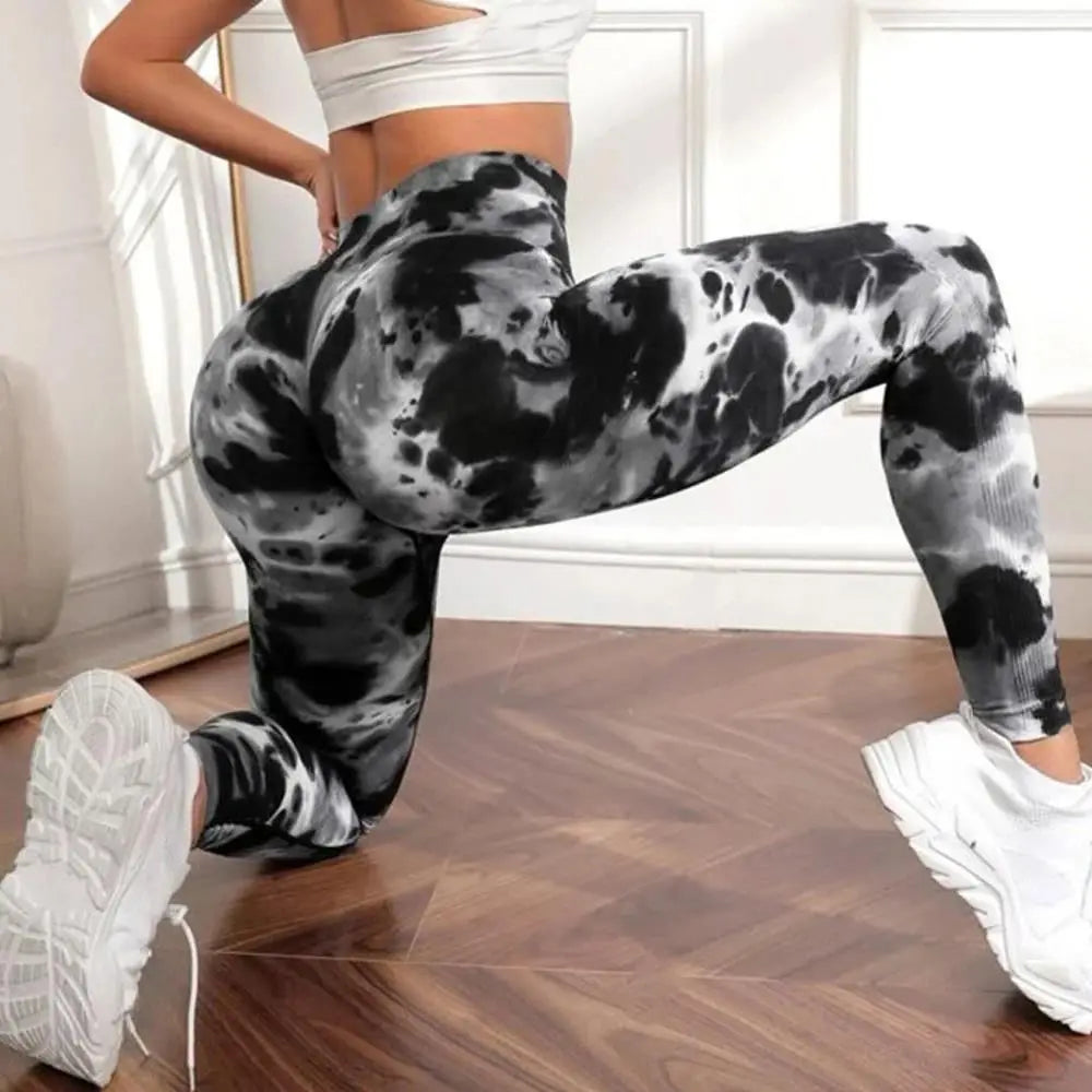 New 3D Print Tie Dye Sports Pants Women Seamless  Leggings High Waist Fitness Push Up Leggings Gym Clothing Workout Tights
