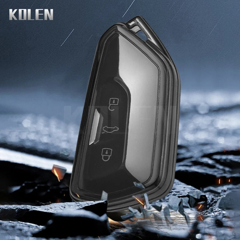 TPU Car Key Case Cover Shell Fob For VW Volkswagen Golf 8 MK8 2020 For Skoda Octavia For Seat Key Protector Accessories Keychain