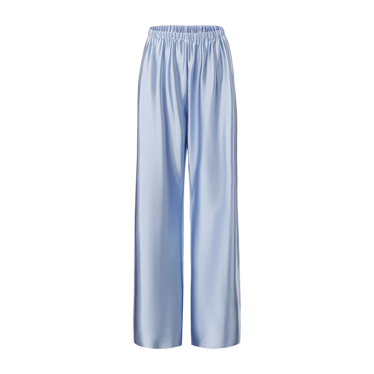 Satin Wide Leg Pants Long Floor Casual Pants Women's Summer