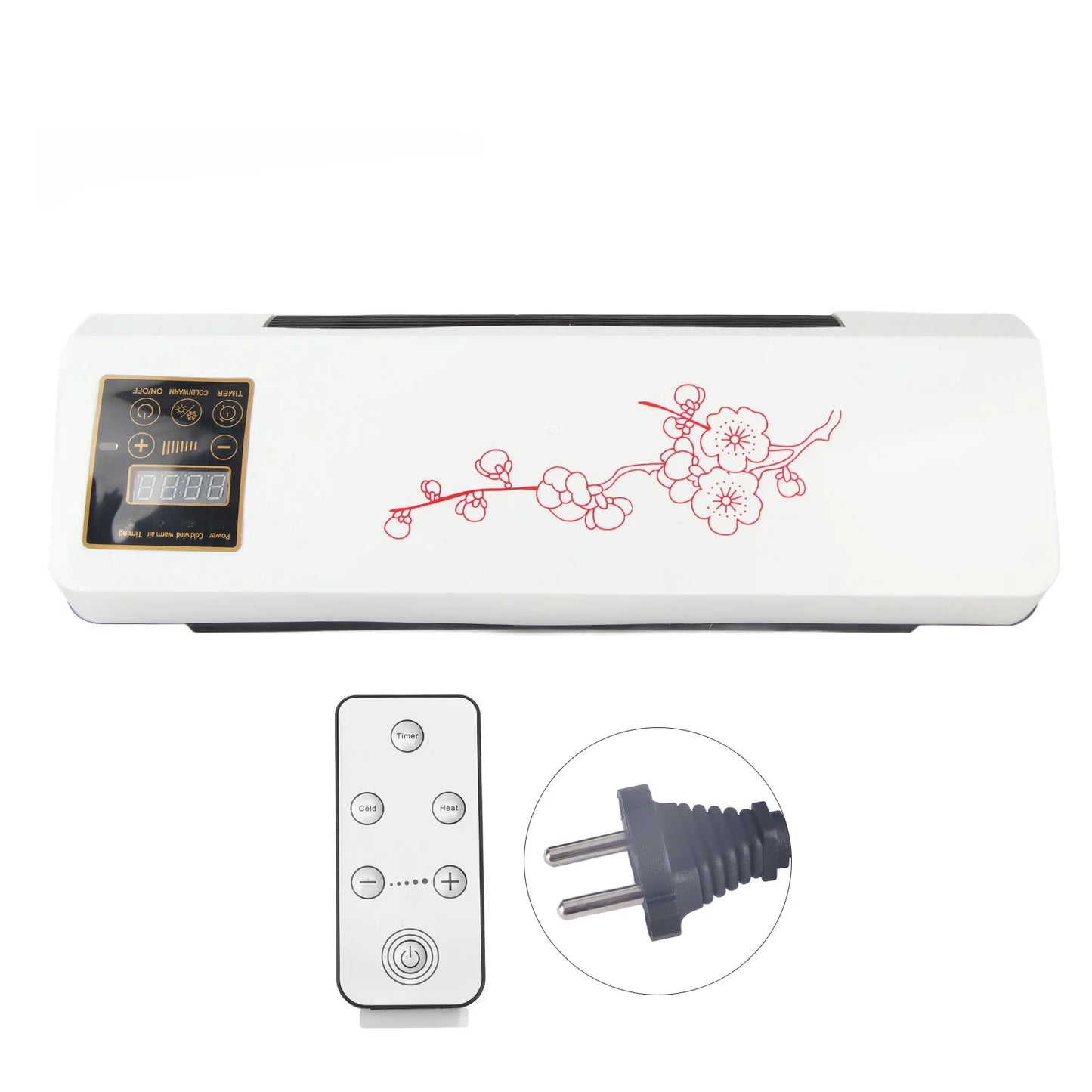 Air Heater Fan Electric Air Conditioner Fan Wall Mount Easy  Temperature  Timer Heating and Cooling Fan Electric Heating Fan