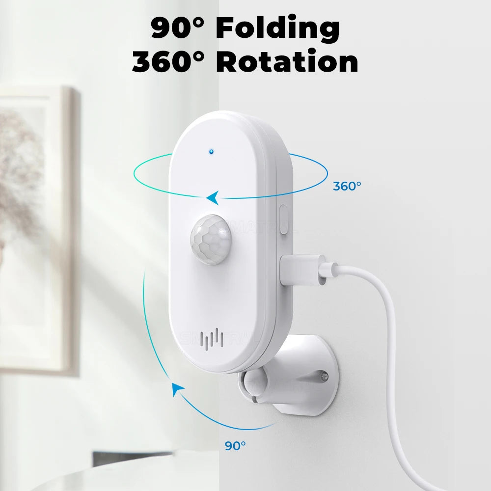 SMATRUL Tuya Smart Wifi Pir Motion Sensor Usb Home Security System Detector Alarm App Remote Control Timing Arming