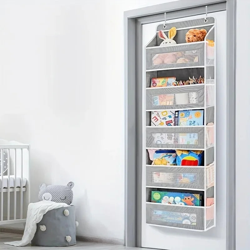 5-Shelf Hanging Storage Organizer - Behind Door Anti-Tilt 5 Large Capacity Pockets Suitable for Bedroom Bathroom