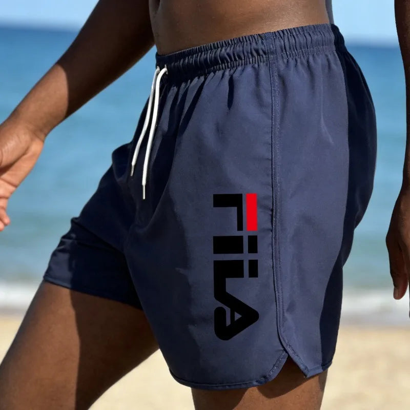 Men's Quick-Dry Beach Pants with Fashion Print, Comfortable Loose-Fit Surfing and Swimming Shorts