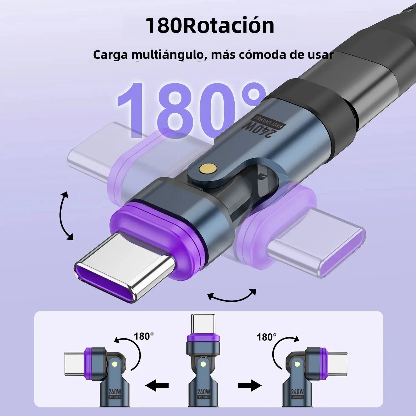 USLION 240W Type C Adapter USB-C to Type-C Fast Charging Cable Magnetic USB C Female Converter for Macbook iPhone 16 15 Xiaomi