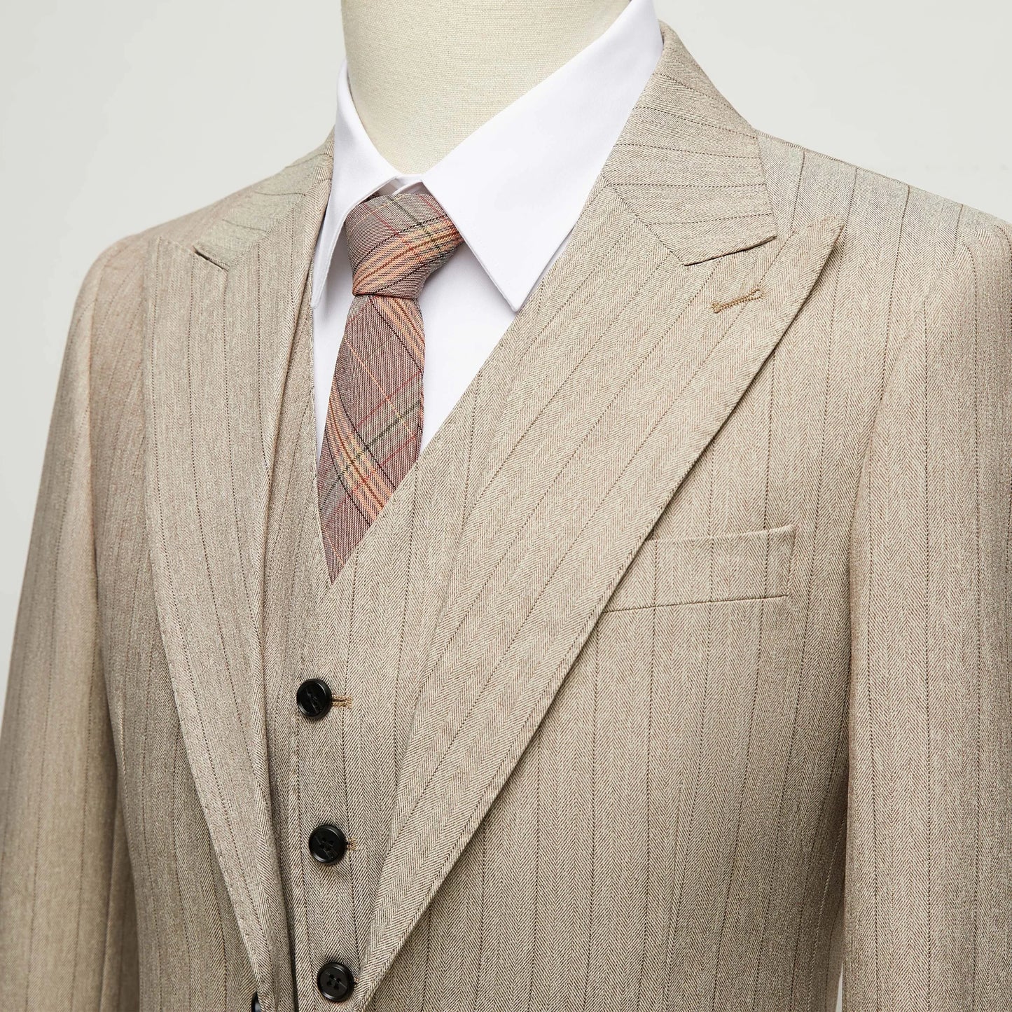 Men's 3-Piece Slim Fit Stripe Suit Blazer Jacket Vest Pants Set | Wedding Tuxedo Formal Business Prom Party US Size XXS-3XL