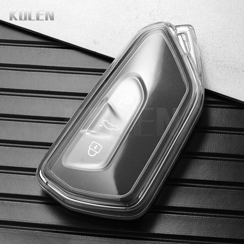 TPU Car Key Case Cover Shell Fob For VW Volkswagen Golf 8 MK8 2020 For Skoda Octavia For Seat Key Protector Accessories Keychain
