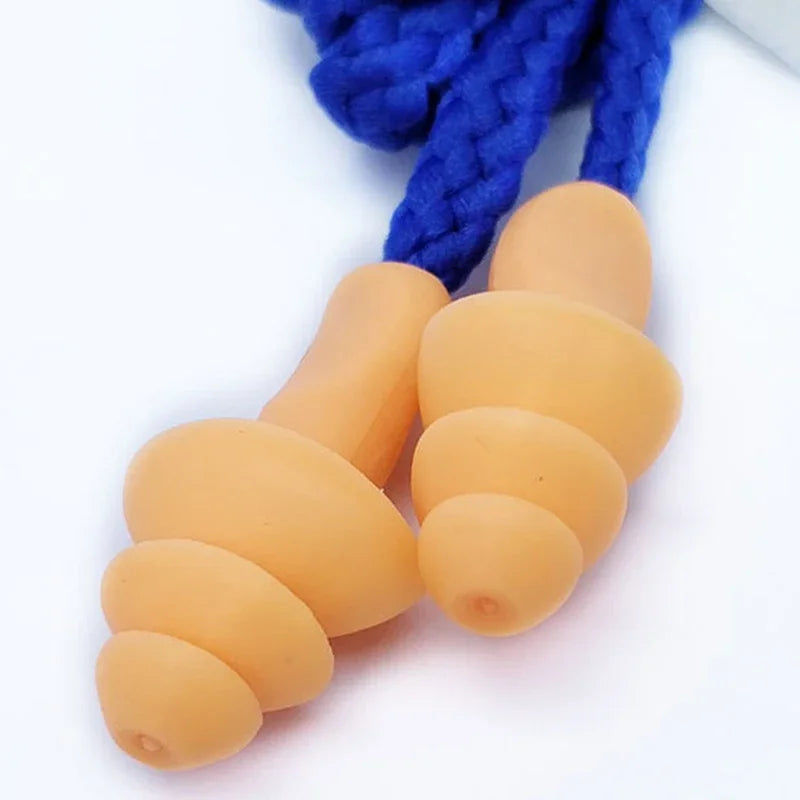 1/5/10Pairs Noise Cancelling Ear Plugs Silicone Corded Ear Plugs Ears Protector Reusable Anti-Noise Earplugs Headwear Earmuff