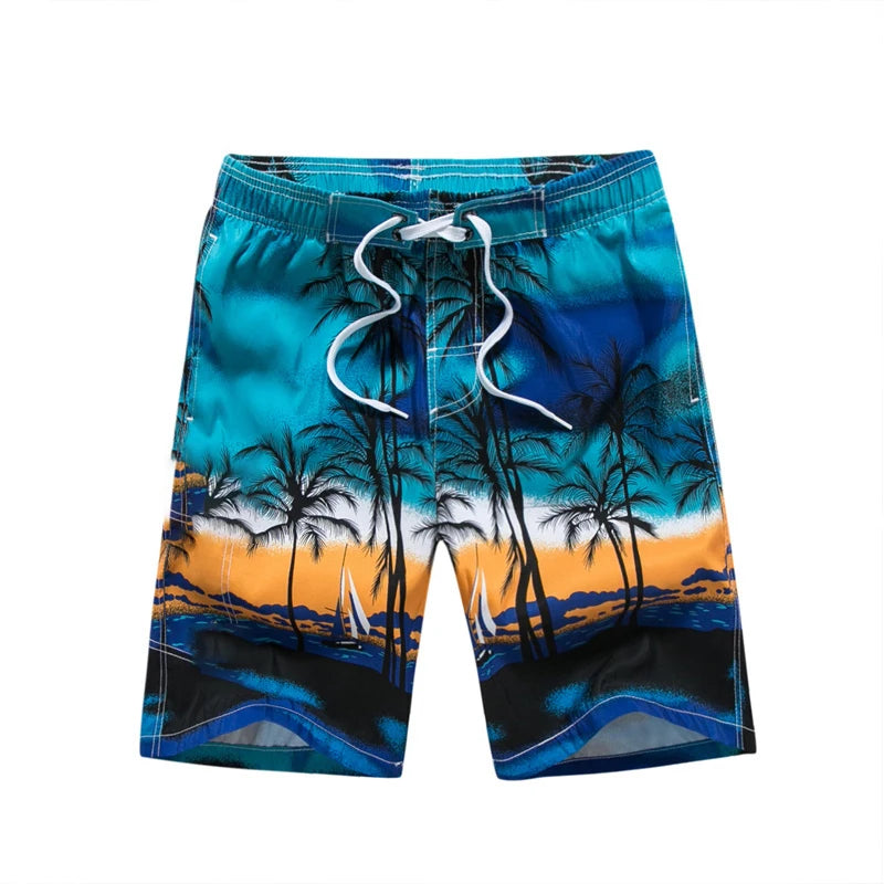 Coconut Tree Mens Swimwear Beach Shorts Surf Board Shorts Sportwear Pant Boy Short Swimsuit Kids Summer Briefs Swimming Trunks