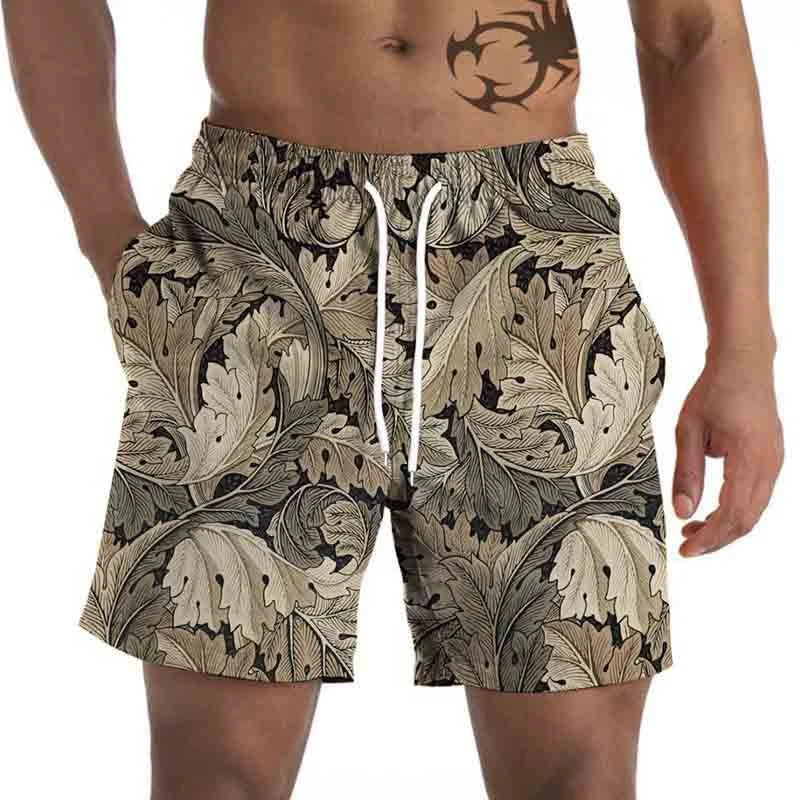 Vintage Coconut Tree 3D Printed Beach Pants New Men's Seaside Casual Loose Short Pants Women Fashion Hawaii Surf Board Shorts