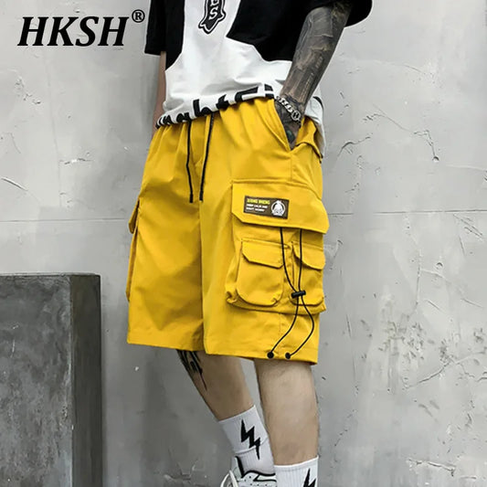 HKSH Summer Men's Workwear Shorts Trendy Brand Ins High Street Loose Outerwear Knee-length Pants Trendy Straight Pockets HK0673