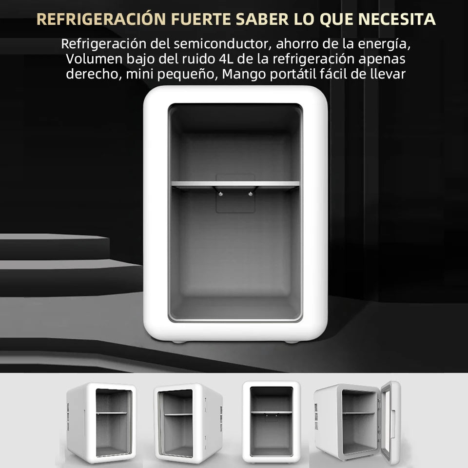 12V/220V 4L Small Refrigerator Mini Car Home Dual-use Refrigeration Cosmetics Refrigeration Heat Adjustable For Camping Travel