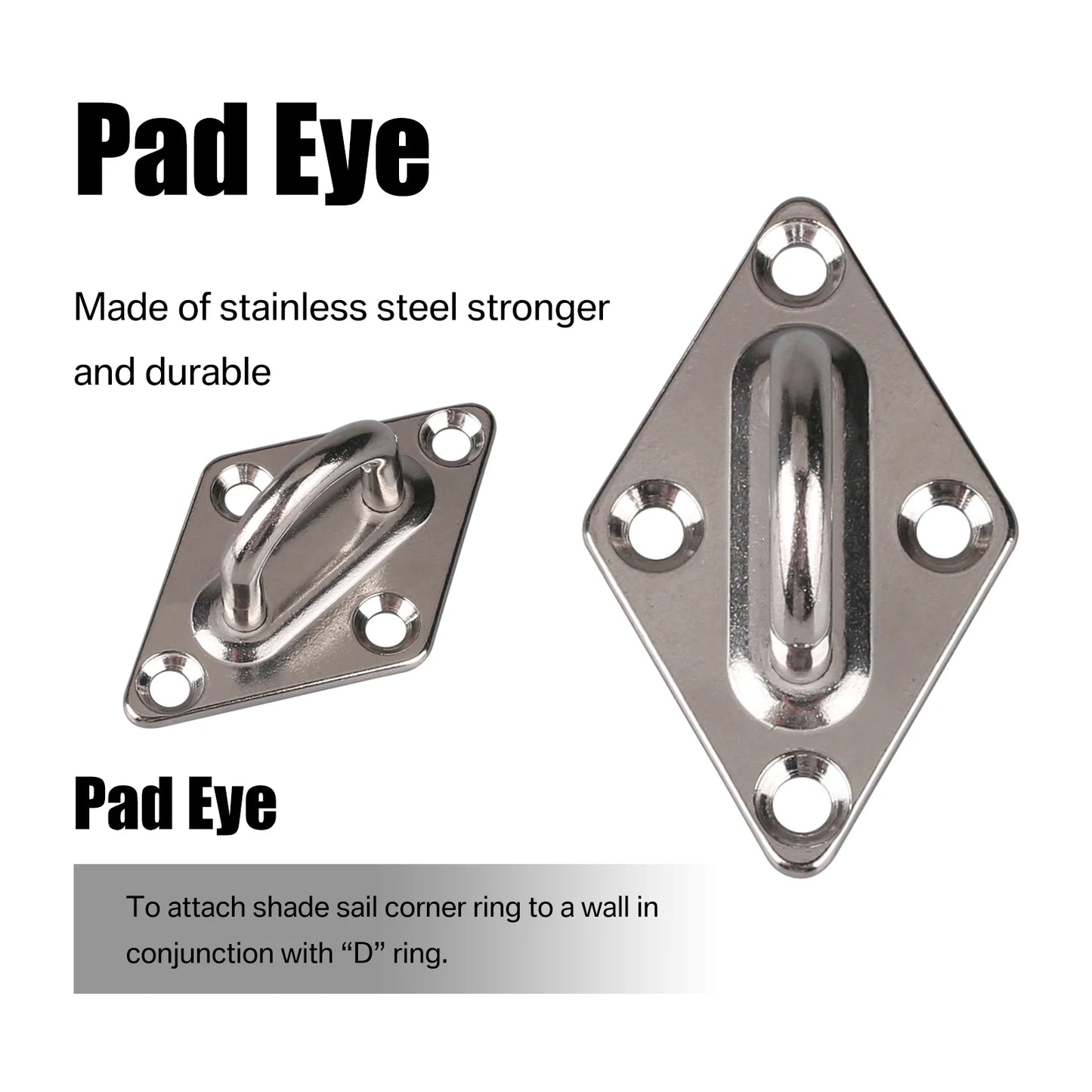 Sun Shade Sail Hardware Kit 24pcs/set 304 Stainless Steel Sunshades Canopy Installation Kit for Install Awning Accessory