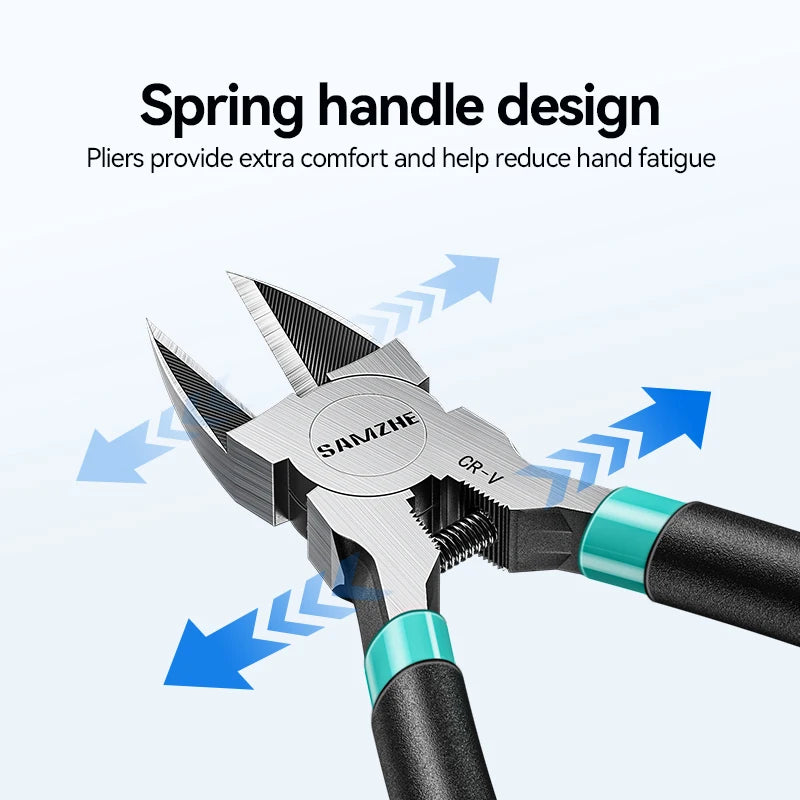 SAMZHE Pliers Multi Functional Tools Electrical Wire Cable Cutters Cutting Side Snips Flush Stainless Steel Nipper Hand Tools
