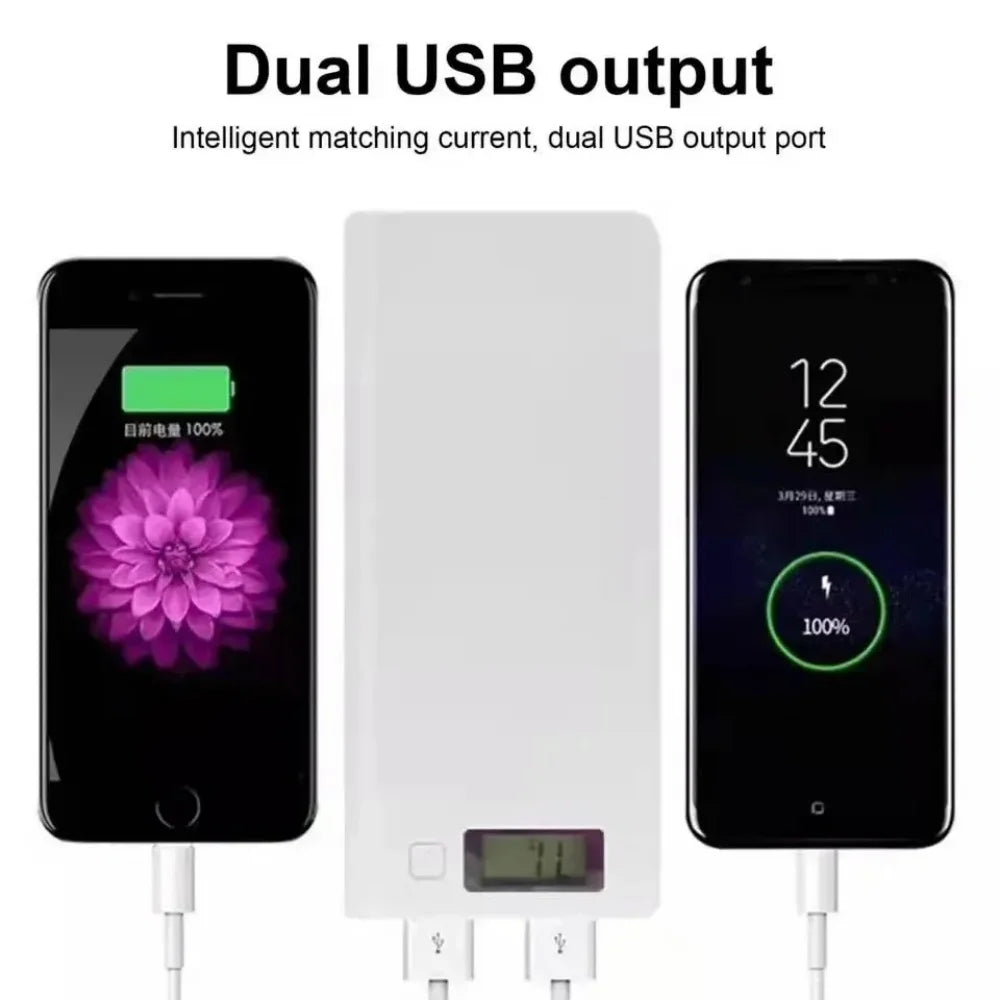 8*18650 Battery Charger Box Digital display panel Fast Charging USB Power Bank Battery Charge Box with LED Digital Display Light
