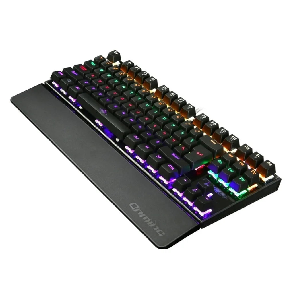 Gaming Keyboard Mechanical 26 Keys USB Wired Anti Ghosting RGB LED Backlit Ergonomic Programmable Durable Responsive Gamer