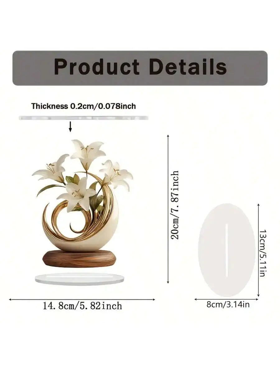 1 piece of lily desktop decoration ornament suitable for living room desktop and office decoraValentine Day wedding decor gifts