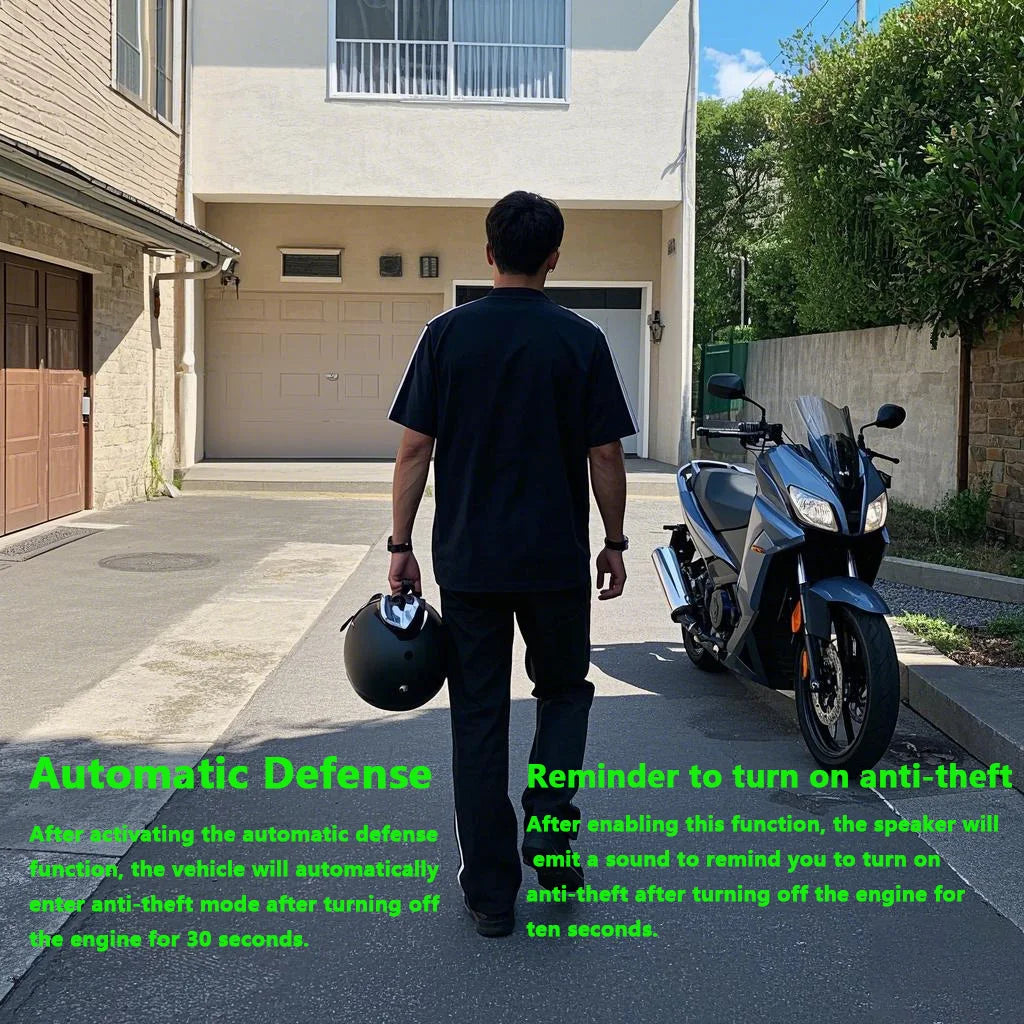 New multifunctional motorcycle anti-theft alarm with automatic defense, ignition and shutdown, silent dual flash steering prompt