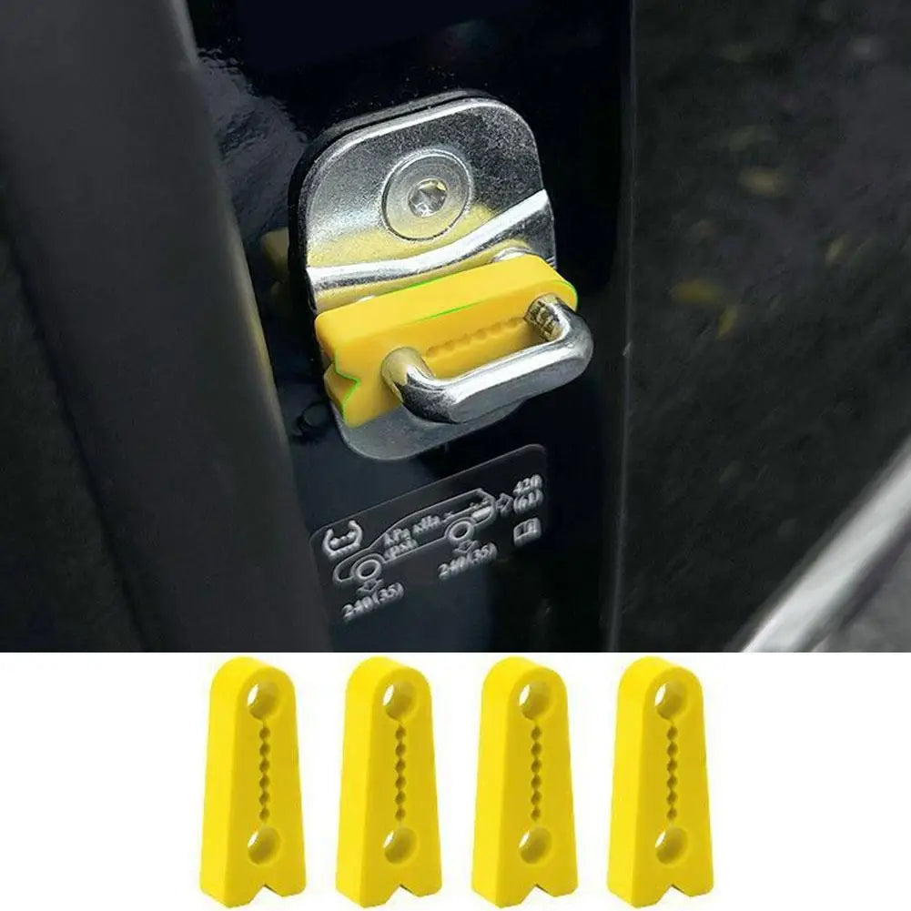 4pcs Car Door Lock Shock Absorber Silicone Cover Noise Reduction & Anti-Collision Pad, Universal Latch Protector for Auto Door