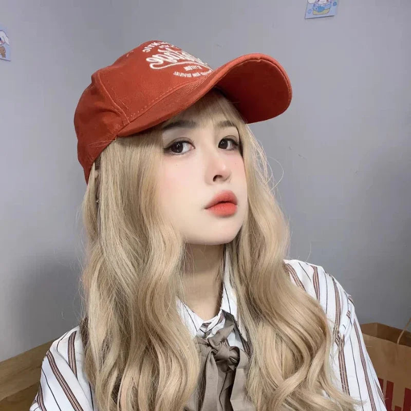 Korean Vintage Embroidered Baseball Caps Women Summer Outdoor Sunscreen Soft Top Hat Showing Face Small Casual Men's Hats