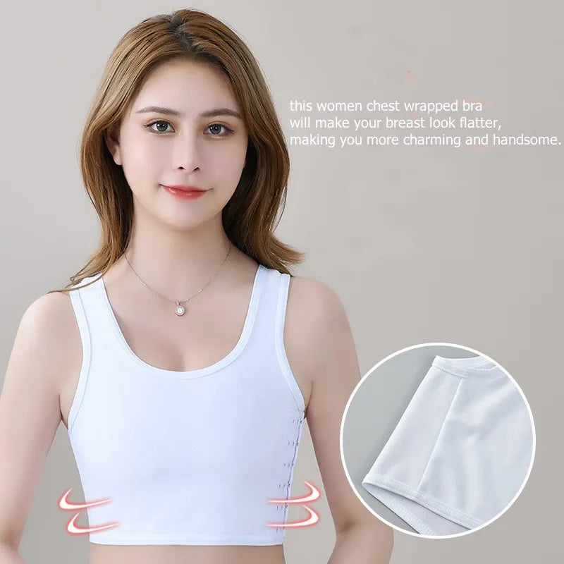 Women Breast Binder Transboy Lesbian Corset Trans Vest Summer Side Buckle Short Tank Top Underwear Shaper Bustier Chest Binder