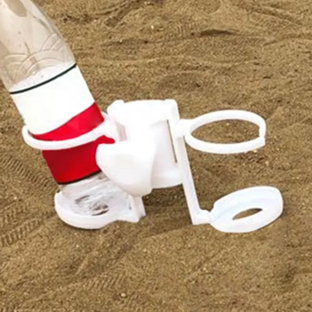 Beach Umbrella Drink Holder - Portable Cup Tray for Poolside/Boating, Plastic Patio Accessory with Adjustable Clamp for Parasols