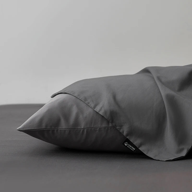 kuup 2pcs Pure Color Polyester Pillowcases Comfortable Breathable Simple European Style Pillowcases Bedding Accessories